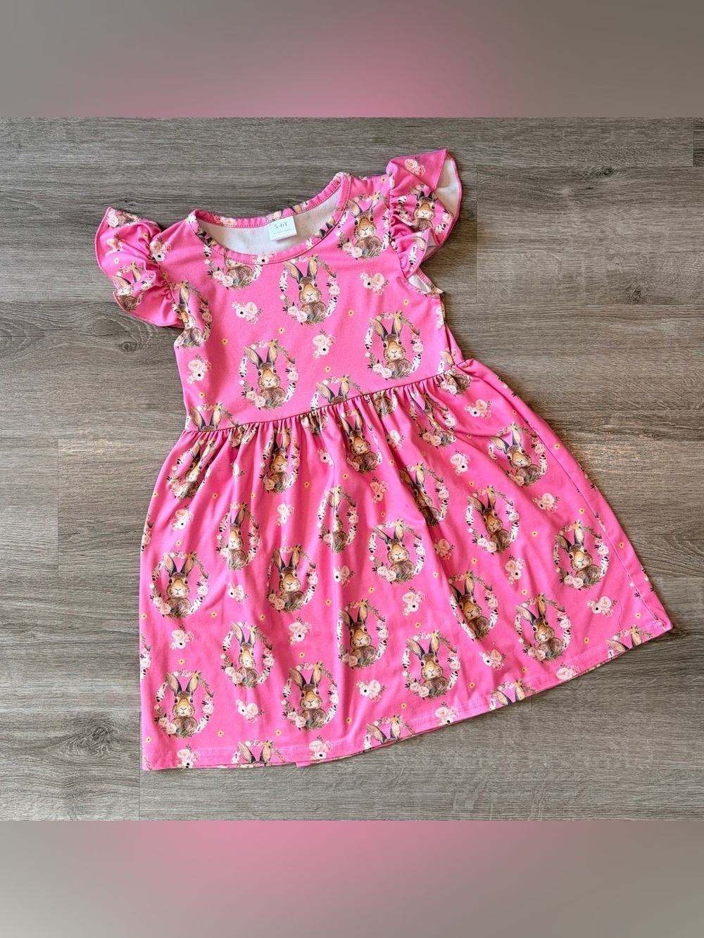 Little girls spring bunny dress